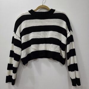 Classic Black and White Striped Women's Sweater